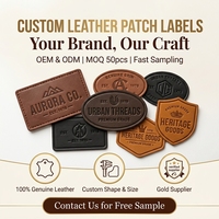 Étiquette en cuir véritable gaufrée personnalisée en usine, ODM pour jeans, denim, sacs, vêtements, patch logo