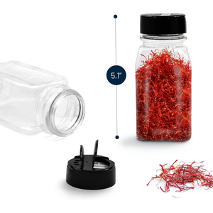 2oz Transparent Eco-Friendly Plastic Square Spice Jar with Lid Cute Small Spice Bottles in Box - Product Image 2