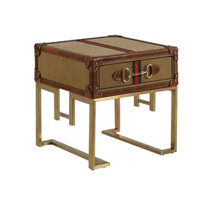 Retro Vintage Coffee Tables With Drawers Side Tables Metal Steel Legs Luxury Centro Center Table For The Living Room