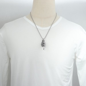 Collar con Colgante de Dedo Medio Esqueleto yunnique, Color Oro Acero, Acero Inoxidable, Joyería Hip Hop Streetwear para Hombre - Product Image 3