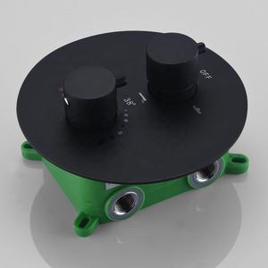 مجموعة رأس دش دائري أسود غير لامع مقاس 10 بوصات لعام 2025 مع رأس دش يدوي وصمام تحكم حراري للتدليك وتأثير المطر - Product Image 5