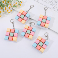 Bouton anti-stress créatif Macaron 9 touches, gadget fantaisie, porte-clés de décompression pour les doigts