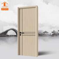 Porte simple en bois MDF fini, design moderne pour villa, avec revêtement en film PVC intérieur personnalisé, étanche