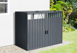 Grande poubelle extérieure en métal <span class=keywords><strong>abri</strong></span> Protection <span class=keywords><strong>de</strong></span> la vie privée boîtier en acier étanche cadre en <span class=keywords><strong>bois</strong></span> pour usage commercial jardin cour - Product Image 3