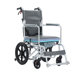 Silla de ruedas manual Kaizhi de aleación de aluminio, ligera, plegable, con inodoro para ancianos y discapacitados. - Product Image 3