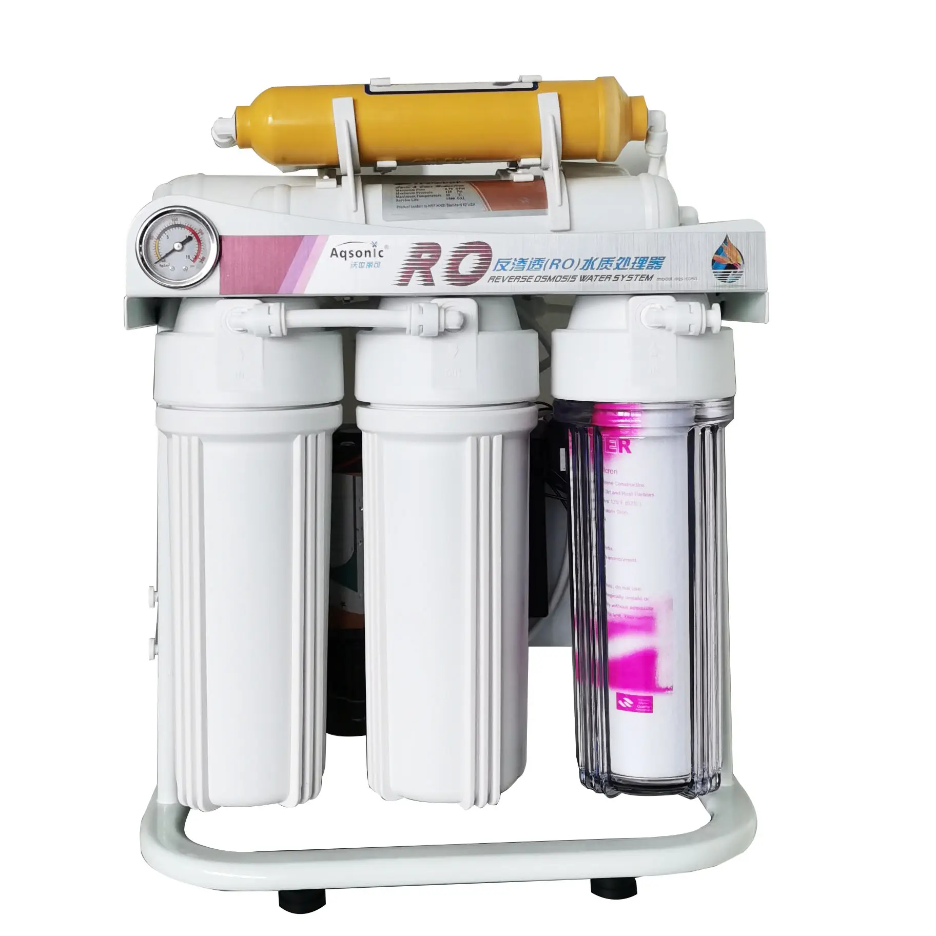 6 aşamalı UV filtre su arıtma sistemi 600 galon ters osmoz ev su arıtıcısı manuel güç ön filtrasyon