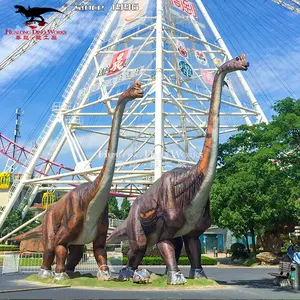 Gran montaje de dinosaurio animatronic para parque temático al aire libre