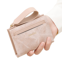 Dompet wanita pendek lintas batas TAOMICMIC Fashion warna kontras dua lipat Gelang tangan dompet multi-kartu grosir