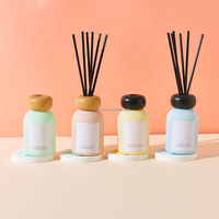 Vente en gros de bouteilles de diffuseur de roseau en verre vide de 80ml avec bouchon à bille de volatilisation de boue de diato