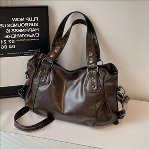 Bolso de Mujer de Cuero PU de Gran Capacidad para Otoño e Invierno, Regalo de San Valentín, Estilo Retro Coreano, Bolso Tote Informal, Bolso Bandolera para Chicas - Product Image 5