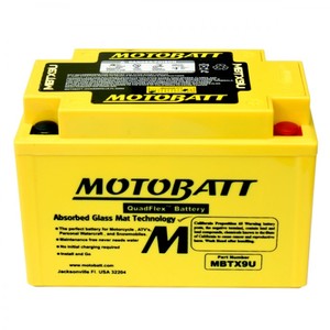 Batería de Motocicleta Motobatt MBTX9U 12V 10Ah AGM con Tecnología de Matriz de Vidrio Absorbida - Product Image 1