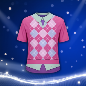 Camiseta sin mangas rosa con estampado argyle, cuello falso, estilo preppy, para golf, academia, disfraz, top, estética pastel, unisex, para fiestas - Product Image 3