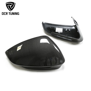 Coques de rétroviseurs en fibre de carbone avec assistance aux angles morts pour Audi <span class=keywords><strong>Q4</strong></span> E-tron <span class=keywords><strong>VW</strong></span> ID.4 ID.5 2020+ – Cache de rétroviseur automobile - Product Image 1
