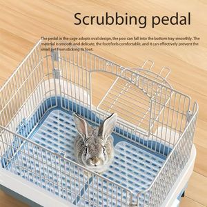 Grand espace simple et <span class=keywords><strong>Double</strong></span> couche fil de fer lapin et cochon d'inde <span class=keywords><strong>Cage</strong></span> anti-éclaboussures Villa accessoires solide motif boîte emballée - Product Image 3