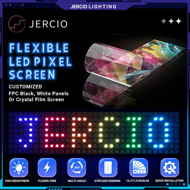 JERCIO Flexible Transparent LED Video Wall Mesh Display Panels Indoor Outdoor Transparent Screen for Digital Poster Retail Store