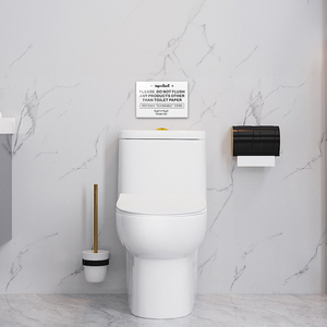 Panneau de salle de bain en acrylique « Ne pas jeter dans les toilettes » - Panneau de protection du système septique, Plaque de interdiction des objets non jetables pour la maison/l'hôtel/le restaurant - Product Image 5