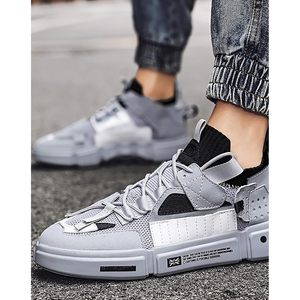 FOXA Zapatillas de deporte de malla transpirable para hombre, zapatos informales de verano a la moda - Product Image 4