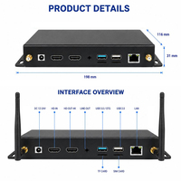 Reproductor de Señalización Digital Android 2026 RK3568 IoT Gateway Industrial con Pantalla 4K, Carcasa de Aluminio sin Ventilador, Doble Ethernet, RS485, TTL, GPIO