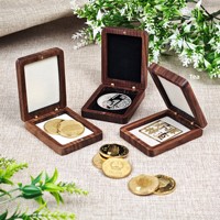 Boîte à médailles carrée en bois de noyer noir écologique, pour récompenses, pièces commémoratives militaires, rangement de bijoux, cadeau gravé