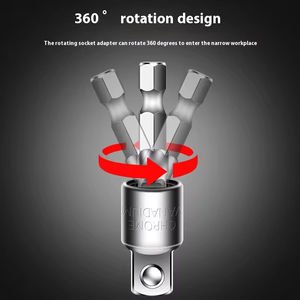 Adaptador convertidor de enchufe cuadrado de vástago hexagonal 360 1/4 <span class=keywords><strong>3</strong></span>/8 1/<span class=keywords><strong>2</strong></span> para barra de extensión de taladro eléctrico adaptador de taladro eléctrico cromado - Product Image 2