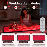 Tapis de lumière rouge pour tout le corps, 660 nm 850 nm, couverture LED pour animaux domestiques, chiens, chats, utilisation à domicile, chambre à coucher, salon, coussin de lumière infrarouge portable