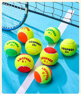 Balles de tennis d'entraînement personnalisées en gros avec logo, noyau en caoutchouc, feutre acrylique, faible compression, pour salle de sport, club, école - Product Image 2