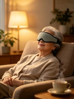 Masseur de masque pour les yeux de sommeil 3D avec chaleur et vibrations Masseur de masque pour les yeux de sommeil rechargeable portable