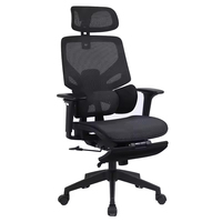 Chaise de bureau ergonomique pivotante à dossier haut réglable en maille pour la maison, le bureau et la salle de réunion
