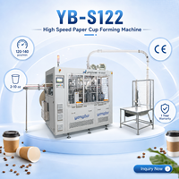 Machine automatique de fabrication de gobelets en papier YB-S122, capacité de 2 à 10 oz, haute vitesse, 140 gobelets/min, équipement pour gobelets en papier, homologué CE