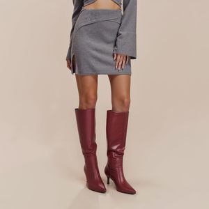 <span class=keywords><strong>Stivali</strong></span> caldi da donna al ginocchio larghi con stivaletti lunghi a punta con <span class=keywords><strong>tacco</strong></span> a spillo alla moda <span class=keywords><strong>stivali</strong></span> al ginocchio morbidi - Product Image 4