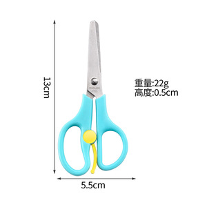 Children's Scissors Blue 5.5 Inch Stainless Steel Straight Blade Paper Cutting Craft Office Use - Product Image 2