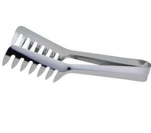 Pinzas para comida DFS430 personalizadas en color plateado, dorado y negro, de acero inoxidable 430, para pan, fideos, espaguetis. - Product Image 3