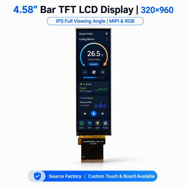 4.58 Inch Long Bar 3SPI-24RGB TFT LCD Screen 320*960 Resolution TFT LCD Display Module