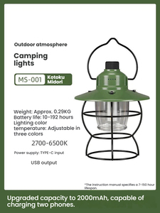 Nuova Lampada da Campeggio per Esterni con Lunga Durata della Batteria, Lanterna da Tenda Retrò Ricaricabile per Atmosfera da Campeggio - Product Image 2