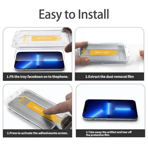 Premium Gehard Glas Screen Protector Eenvoudig Te Installeren Kit Voor Iphone 14 Pro Screen Protector Easy Applicator Installatiekit