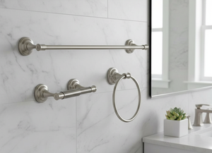 <b>Bathroom</b> Accessories <b>Set</b> with Plated Nickel Toilet Paper Holder and Tray Made In Vietnam Wholesale - Product Image 2