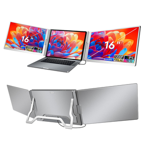 Moniteur d'ordinateur <span class=keywords><strong>portable</strong></span> IPS <span class=keywords><strong>portable</strong></span> <span class=keywords><strong>pliable</strong></span> à triple <span class=keywords><strong>écran</strong></span> de 16 pouces, 360 degrés, extension d'<span class=keywords><strong>écran</strong></span> rotative à 360 ° - Product Image 1