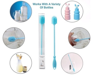 Silicone <strong>Bottle</strong> <strong>Brush</strong> for Cleaning Designed for Narrow Mouth Baby <strong>Bottles</strong> Sports <strong>Bottles</strong> Travel Cups Soft Non-Scratch Features - Product Image 2
