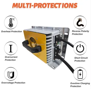 고속 배터리 충전기 48V 30A 골프 카트 버기 인력거 고출력 2000Q 방수 배터리 충전기 60V 72V