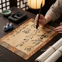 Pinceaux de calligraphie chinoise en poils mélangés, vente en gros d'usine, logo personnalisé OEM, coffret cadeau de luxe pour distributeur de papeterie