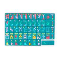 Tuiles de Mahjong en Acrylique de Style Américain Moderne de Luxe pour 4 Joueurs – Durables, Écologiques, Pliables, Portables et Peintes à la Main pour le Divertissement