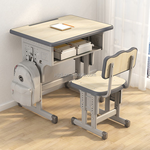 Factory Price School Furniture Single Student Use Metal <strong>Chairs</strong> with Height Adjustable MDF Top <strong>and</strong> <strong>Table</strong> - Product Image 1