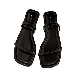 Sandalias de Verano y Primavera a la Moda para Mujer, de Cuero Genuino, Punta Abierta, Diseño con Tiras y Suela de Goma Resistente - Product Image 5