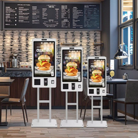 Kiosque de commande automatique pour menu de restauration rapide avec écran tactile de 15,6 pouces, résolution 1920x1080, reconnaissance faciale, numérisation de produits
