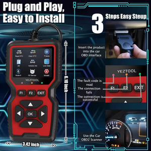 V519 Plus OBD2扫描仪，可读取和清除发动机故障代码，支持所有符合OBDII标准的车辆的实时数据流 - Product Image 5
