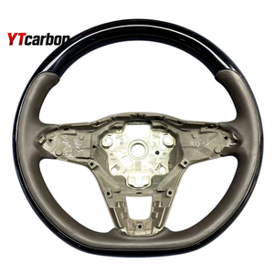 YTcarbon pour <span class=keywords><strong>Golf</strong></span> MK8 GTI <span class=keywords><strong>GTE</strong></span> GTD TCR R modifier pièces automobiles accessoires intérieurs de voiture Style Vintage volant en bois personnalisé - Product Image 3