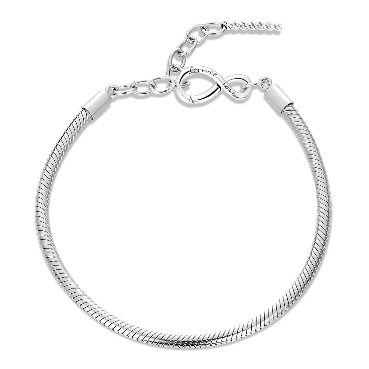 Luxury Charm Bracelet White Gold Plated Jewelry 925 Sterling Silver Knot Snake Chain Bracelet for Women