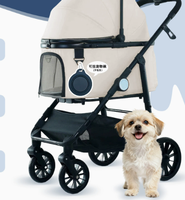 Poussette pliable pour animaux de compagnie avec cadre métallique amortissant les chocs, pour chiens de taille moyenne et grande, sac de transport en maille amovible, utilisation en extérieur, directement de l'usine