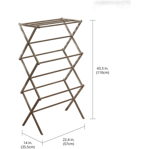 Tendedero de Ropa Plegable de Bambú, Tendedero de Ropa Plegable para Interiores y Exteriores, Tendedero de Ropa Compacto para Almacenamiento - Product Image 3