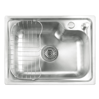 Vente chaude en acier inoxydable 0.8mm taille compacte 54*44cm évier de salle de bain encastré pour la lessive